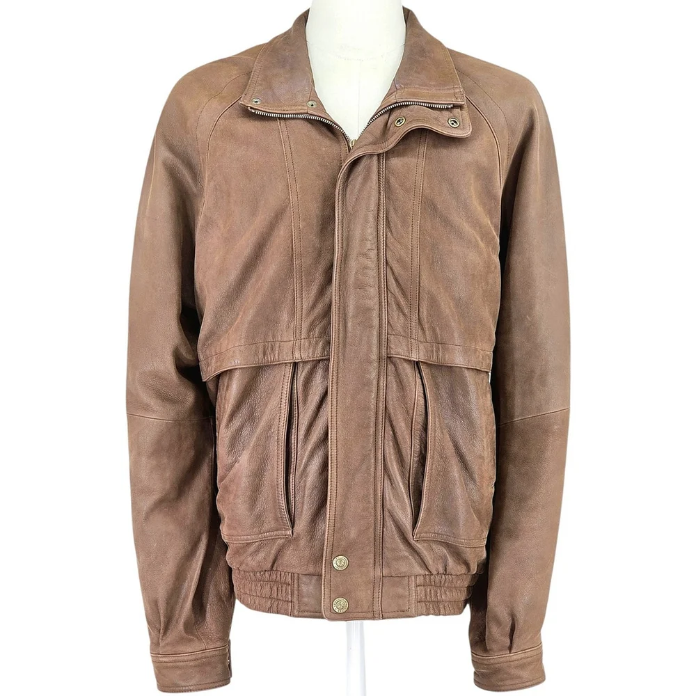 Americana Workwear Leather Limited Leather Jacket Men’s LT Brown Tall - Picture 2 of 11